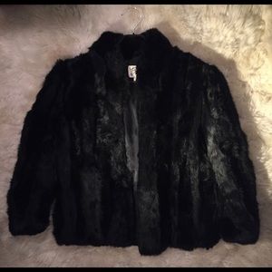 Vintage Black Rabbit Fur Coat!